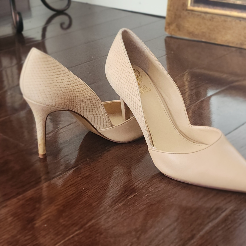 Vince Camuto Cream Heels for Elegant Style